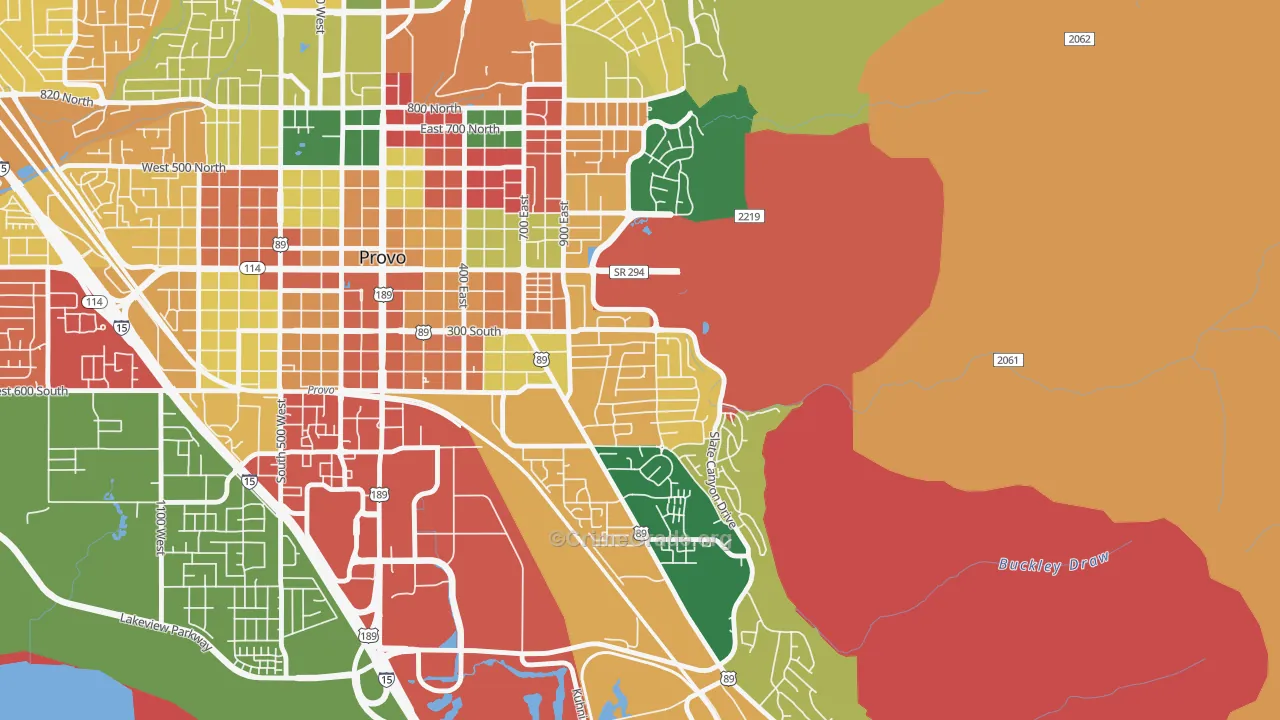 Provost, Provo, UT Map of Assault Rates