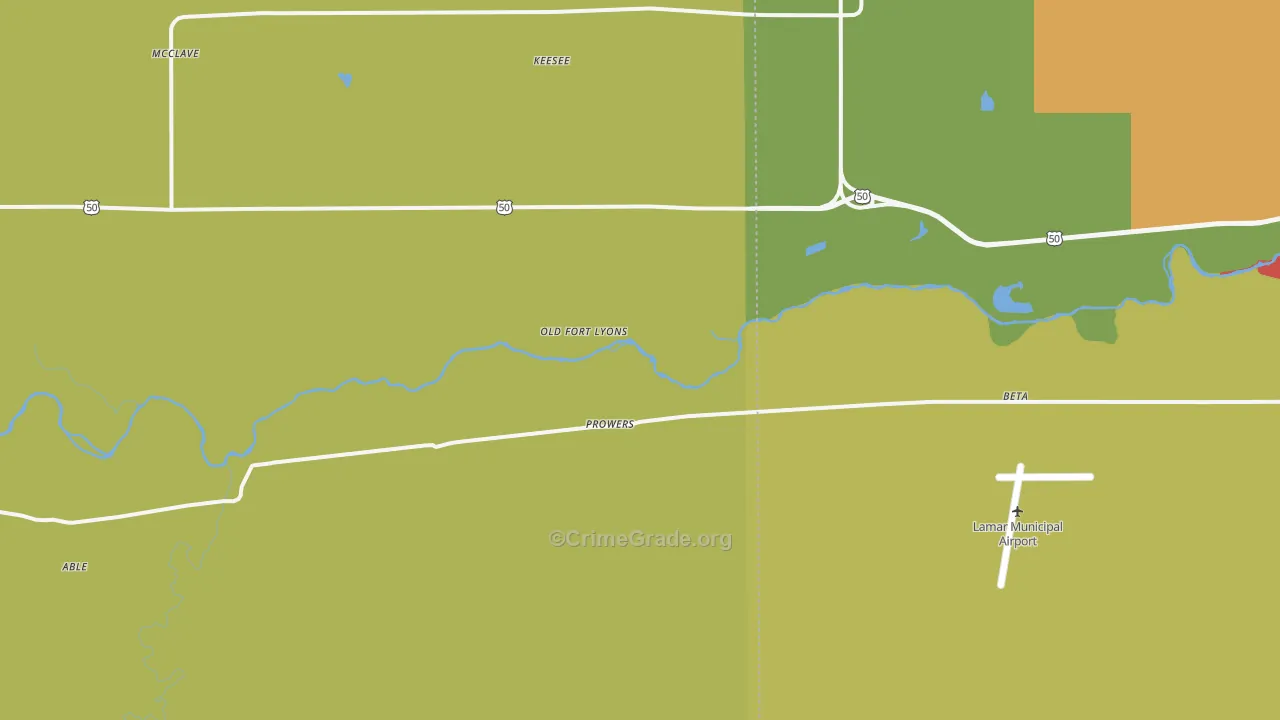 Prowers, CO Map of Assault Rates