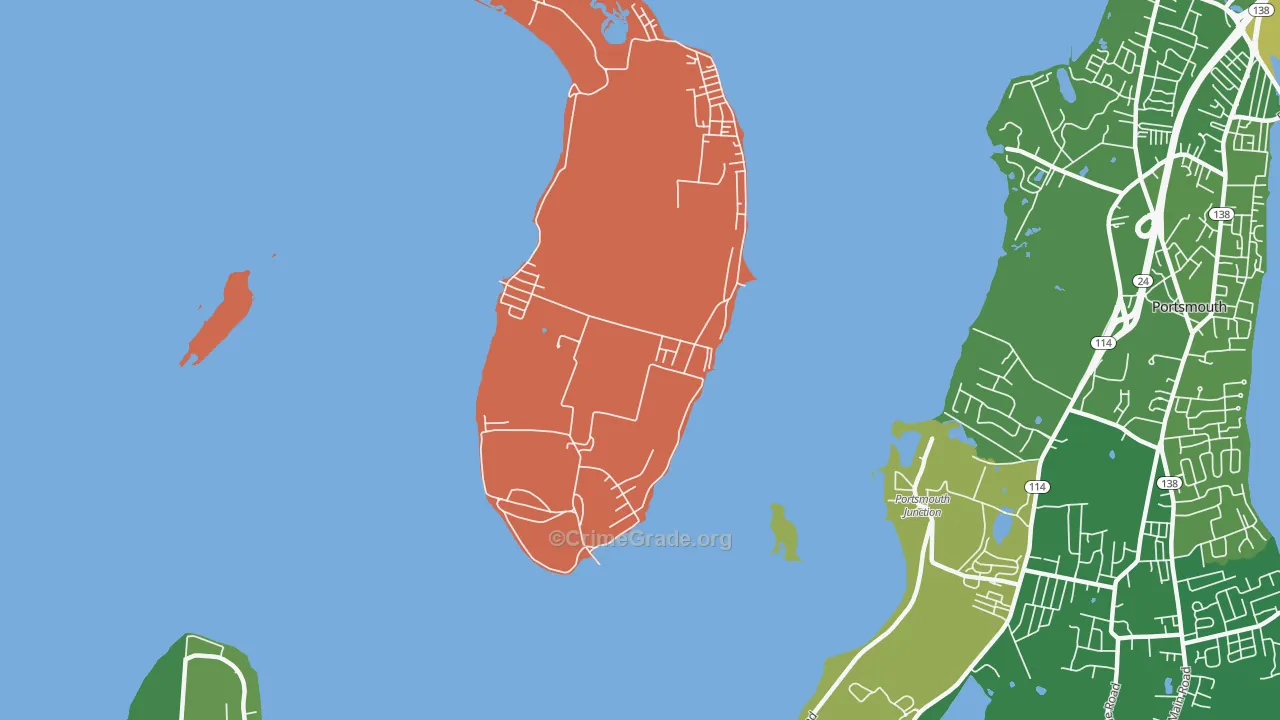 Prudence Park, RI Map of Assault Rates