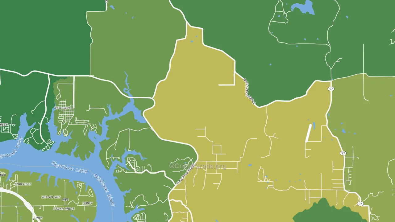 Prue, OK Map of Assault Rates