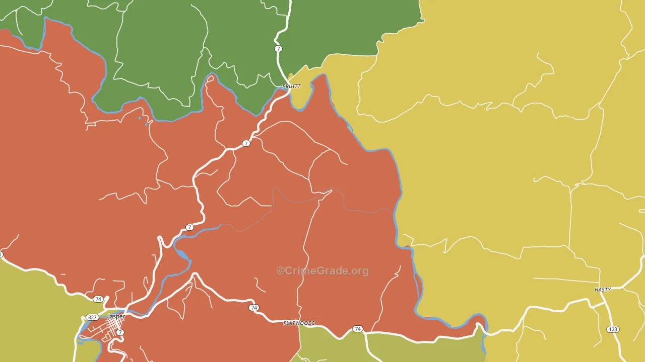 Pruitt, AR Map of Assault Rates