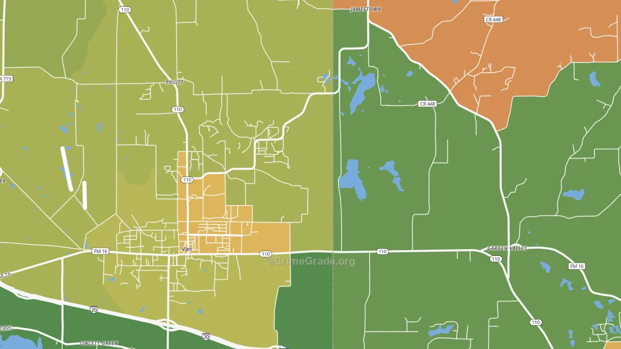 Pruitt, TX Map of Assault Rates