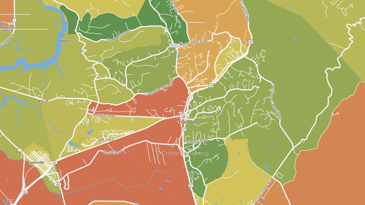 Prunedale, CA Map of Assault Rates