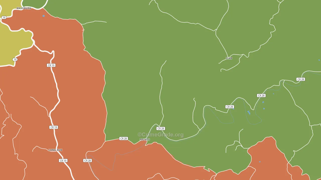 Prunty, WV Map of Assault Rates