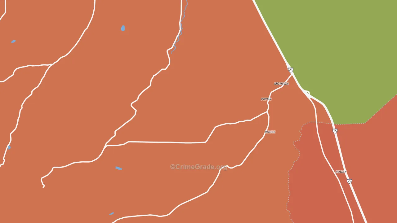 Pryor, CO Map of Assault Rates