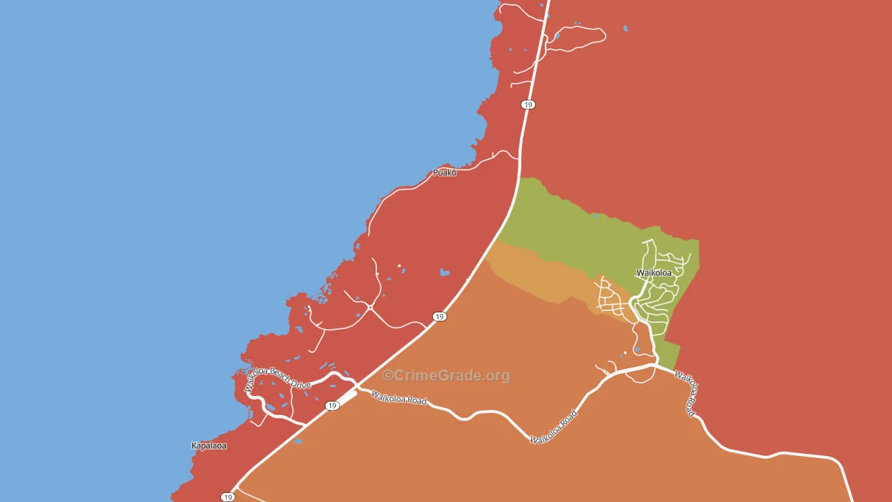 Puako, HI Map of Assault Rates
