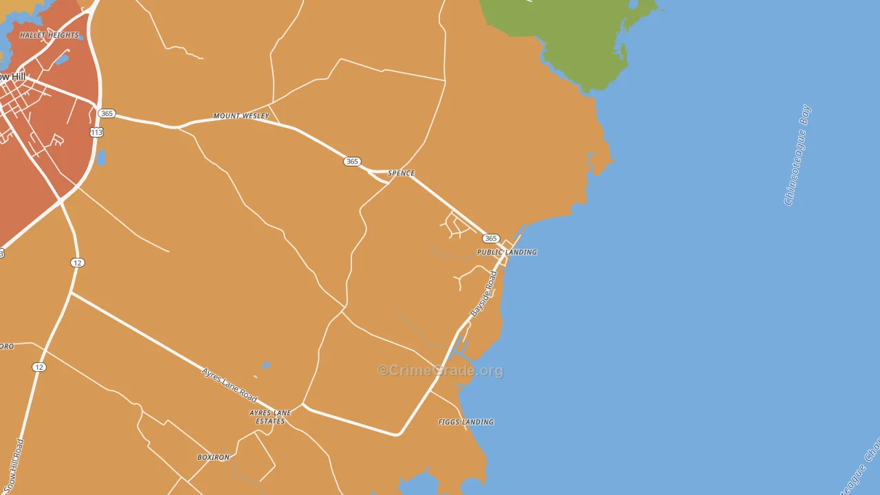 Public Landing, MD Map of Assault Rates