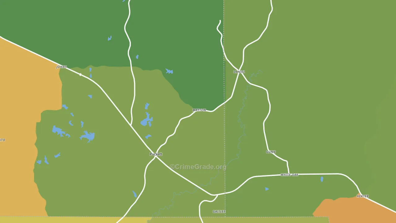 Puckett, MS Map of Assault Rates