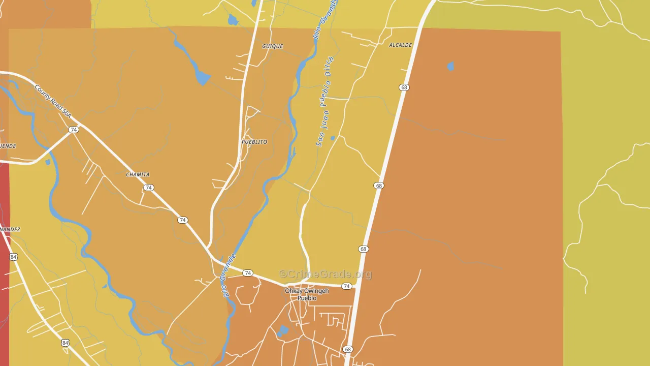Pueblito, NM Map of Assault Rates