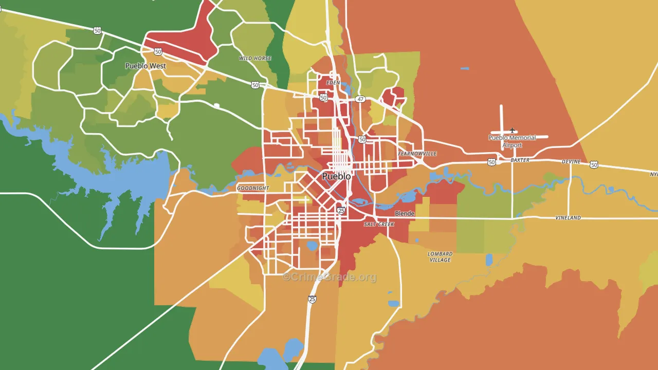 Pueblo, CO Map of Assault Rates