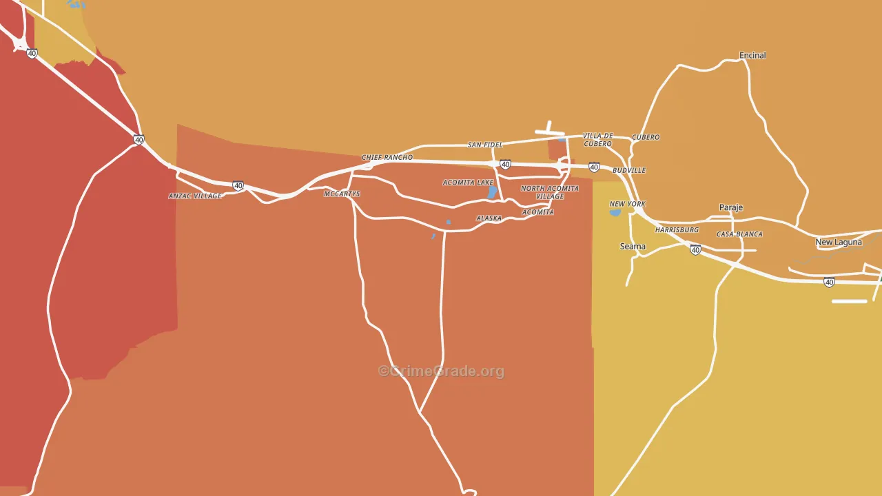 Pueblo Of Acoma, NM Map of Assault Rates