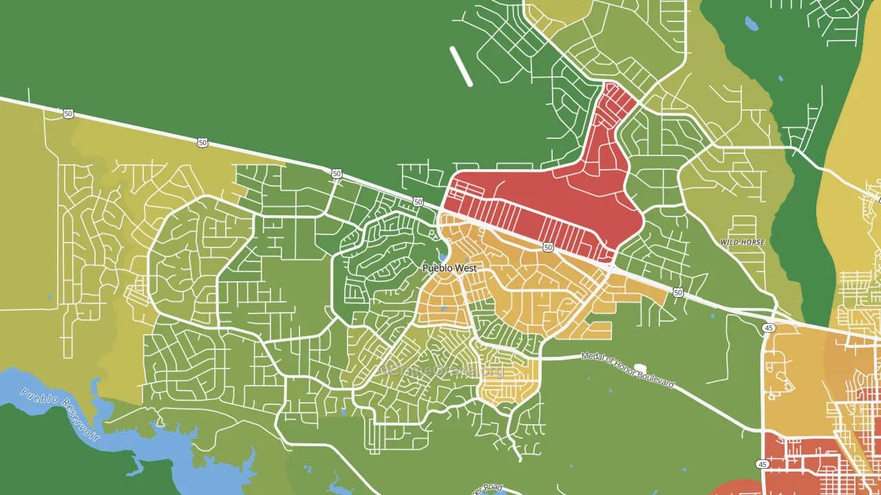 Pueblo West, CO Map of Assault Rates