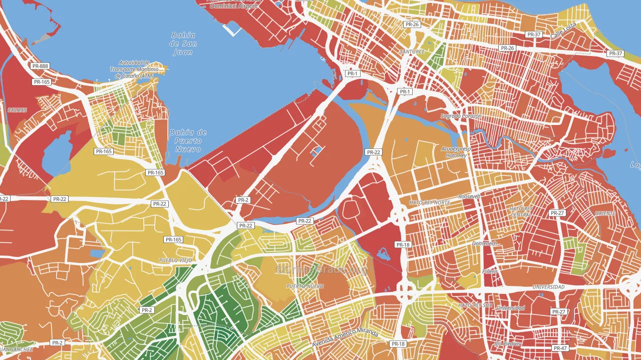 Puerto Nuevo, PR Map of Assault Rates