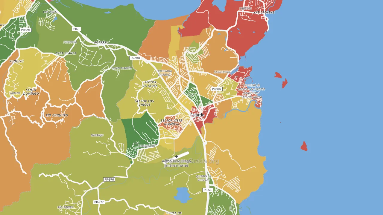 Puerto Real, PR Map of Assault Rates