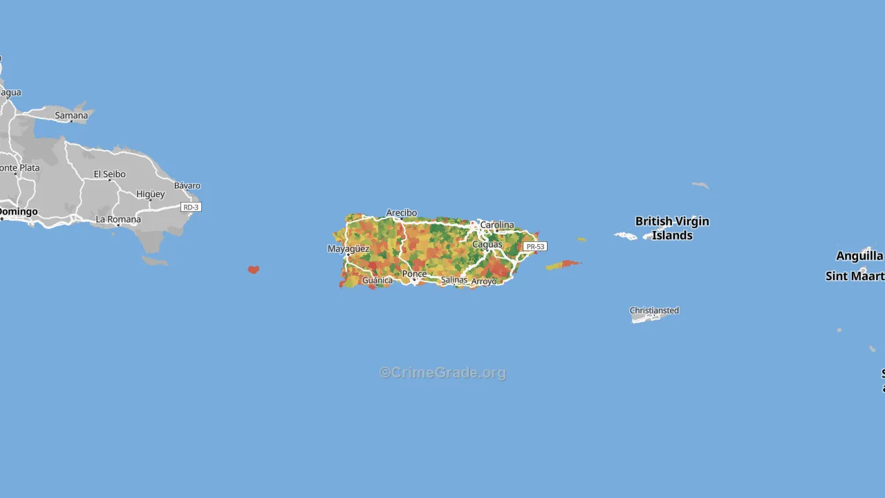 Puerto Rico Map of Assault Rates