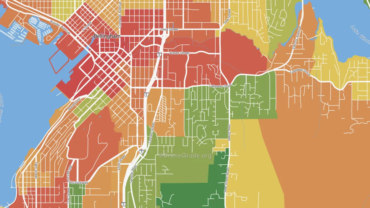 Puget, Bellingham, WA Map of Assault Rates