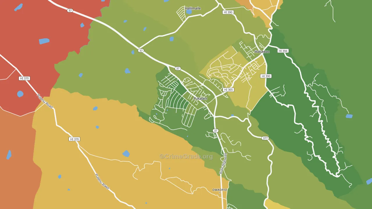 Pukalani, Makawao, HI Map of Assault Rates