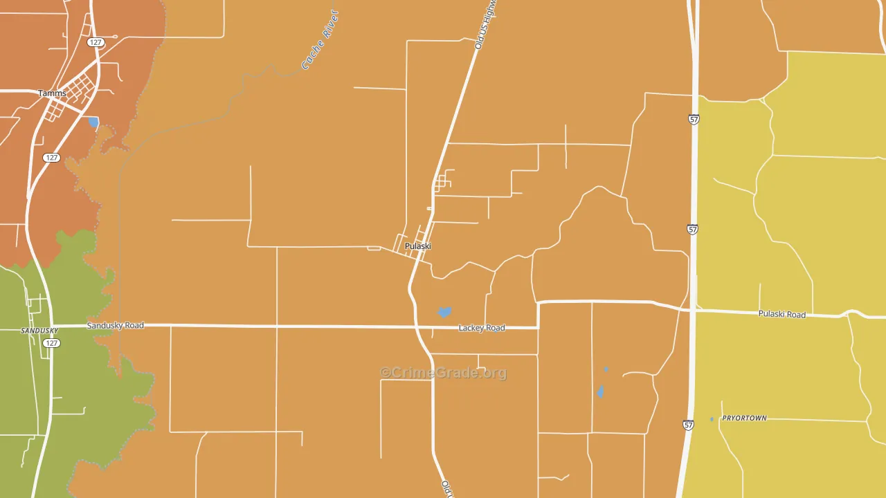 Pulaski, IL Map of Assault Rates