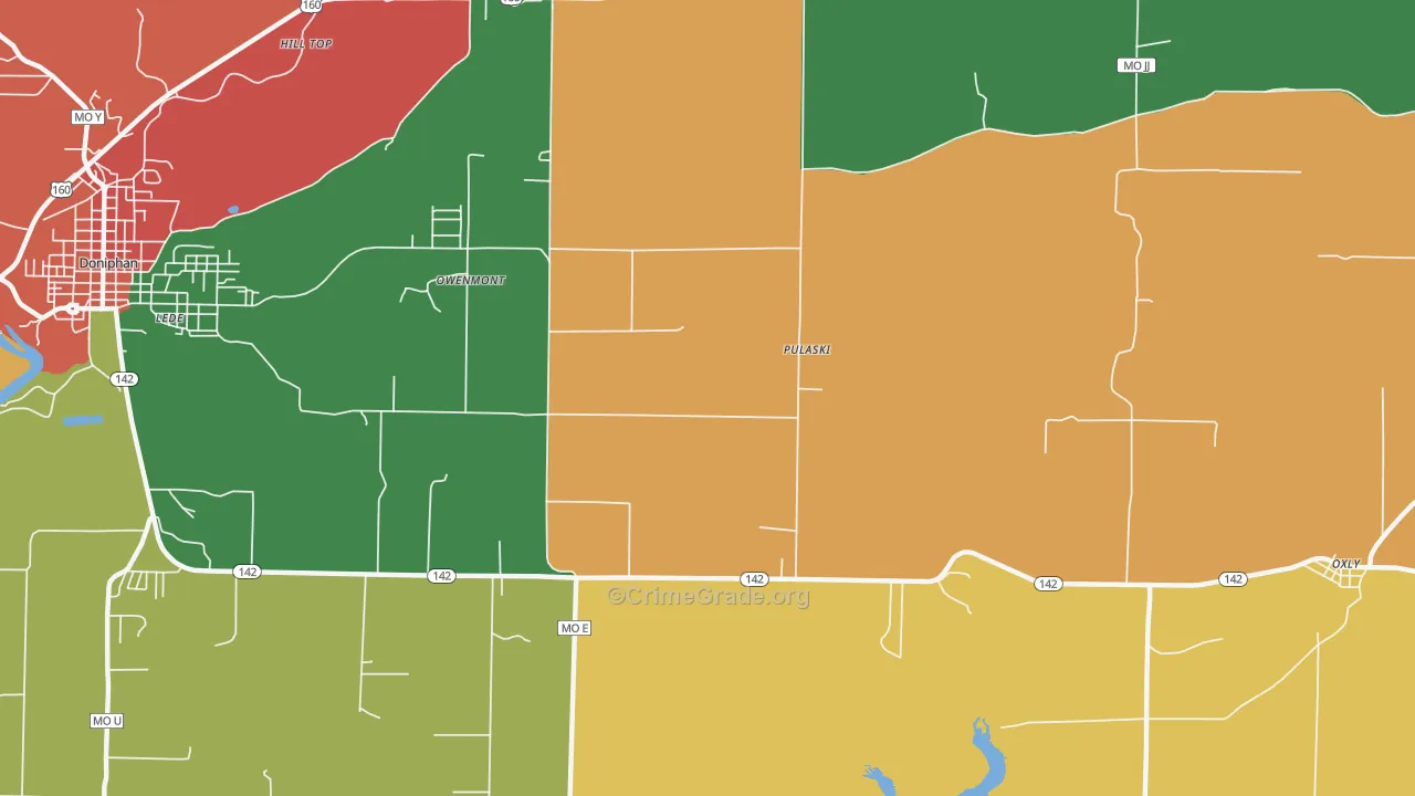 Pulaski, MO Map of Assault Rates