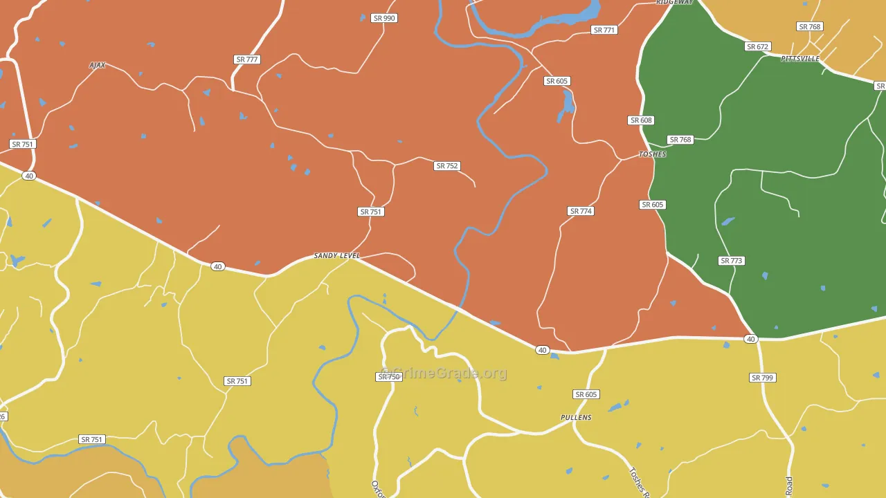 Pullens, VA Map of Assault Rates