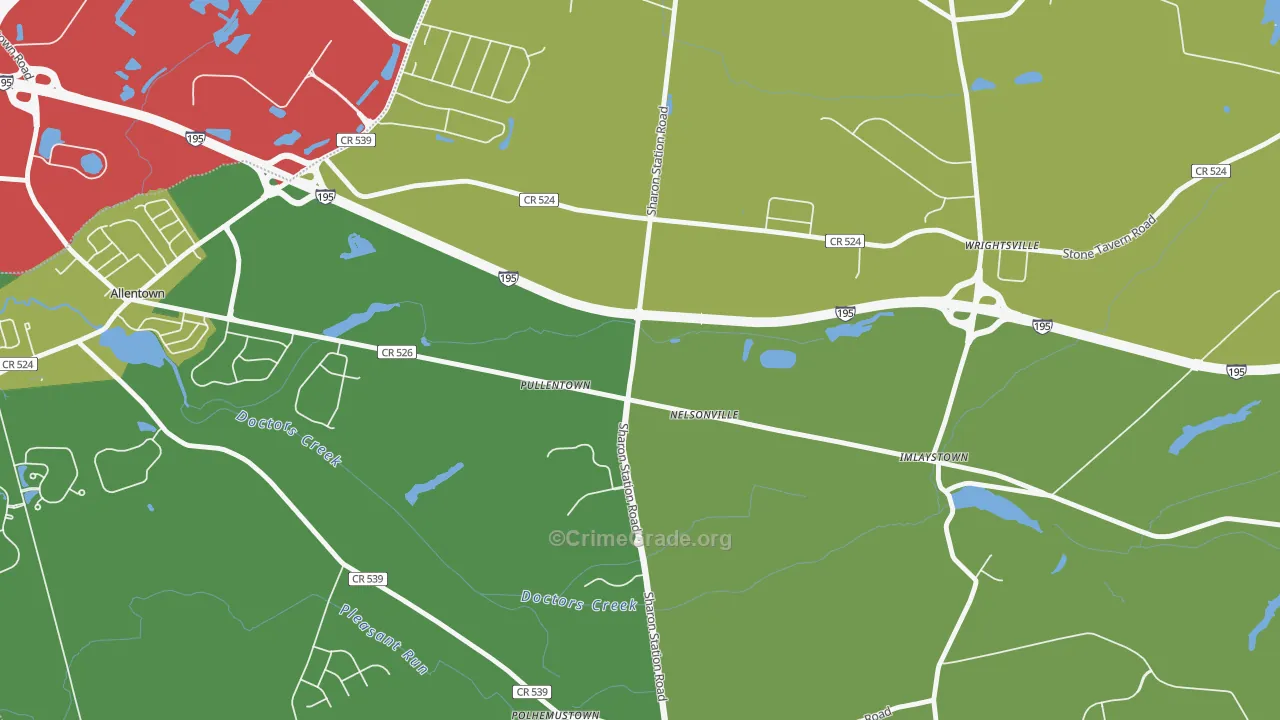 Pullentown, NJ Map of Assault Rates