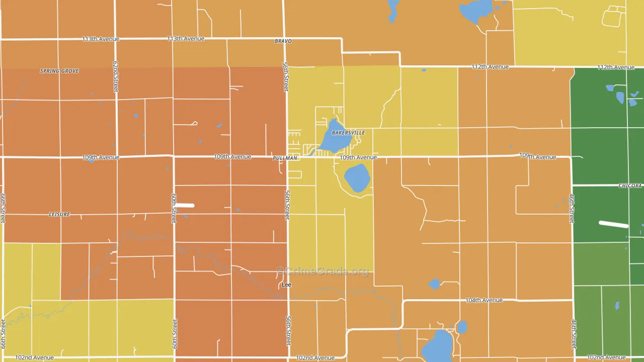 Pullman, MI Map of Assault Rates