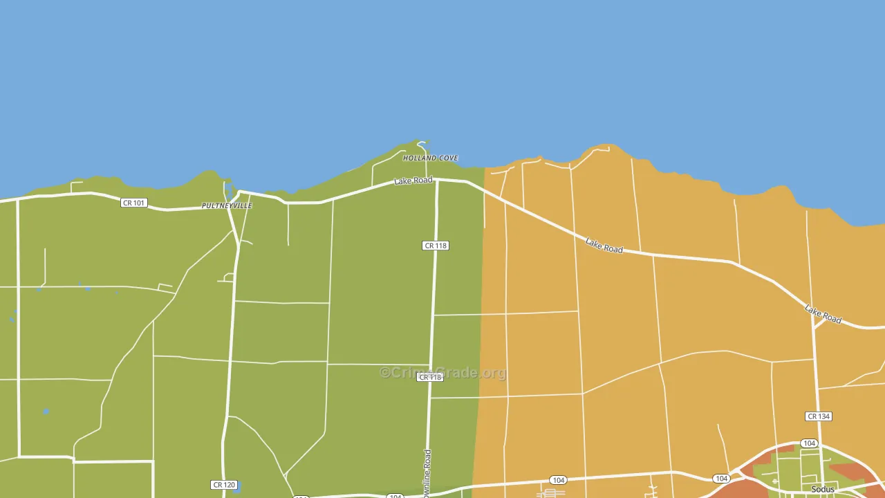 Pultneyville, NY Map of Assault Rates