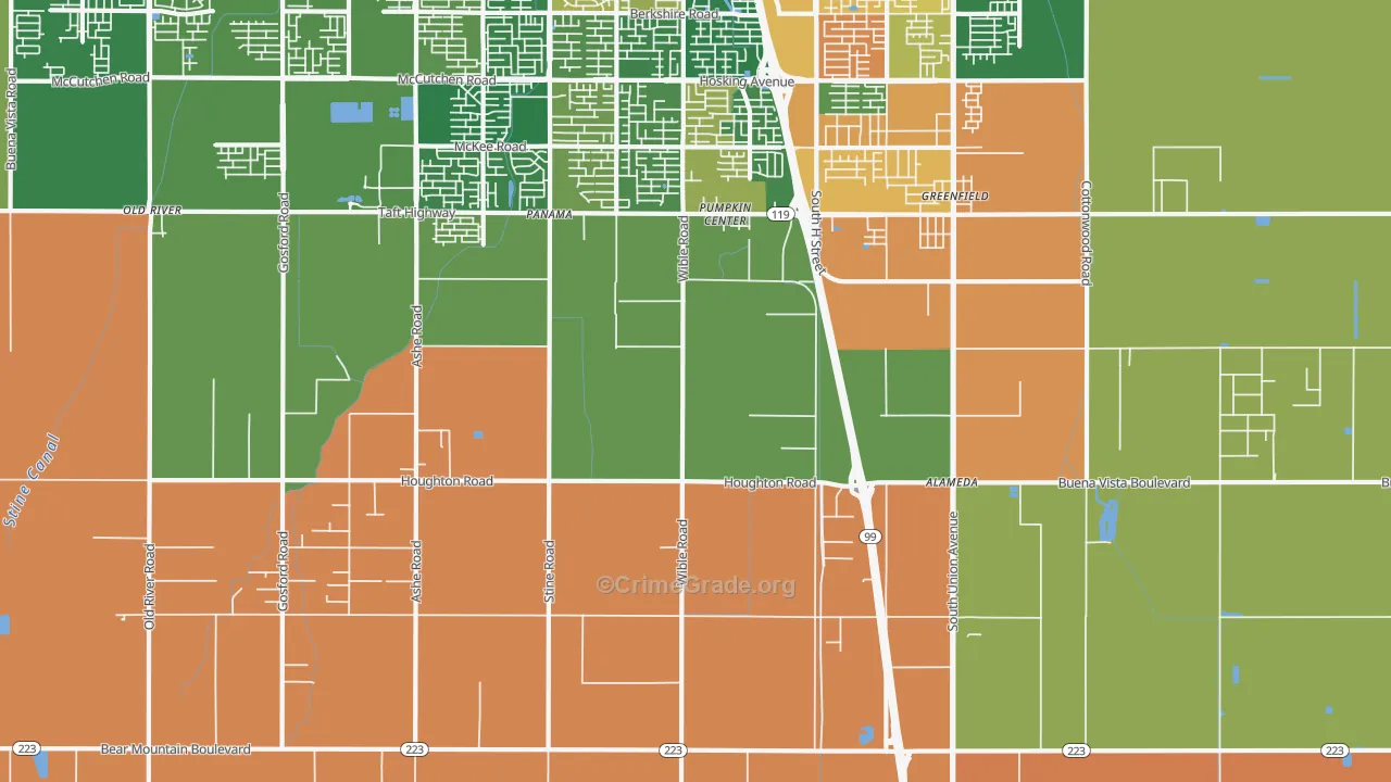 Pumpkin Center, CA Map of Assault Rates