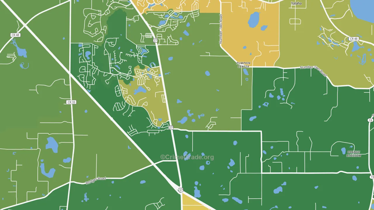 Pumpkin Center, FL Map of Assault Rates