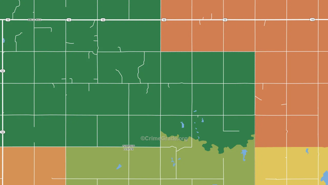 Pumpkin Center, OK Map of Assault Rates
