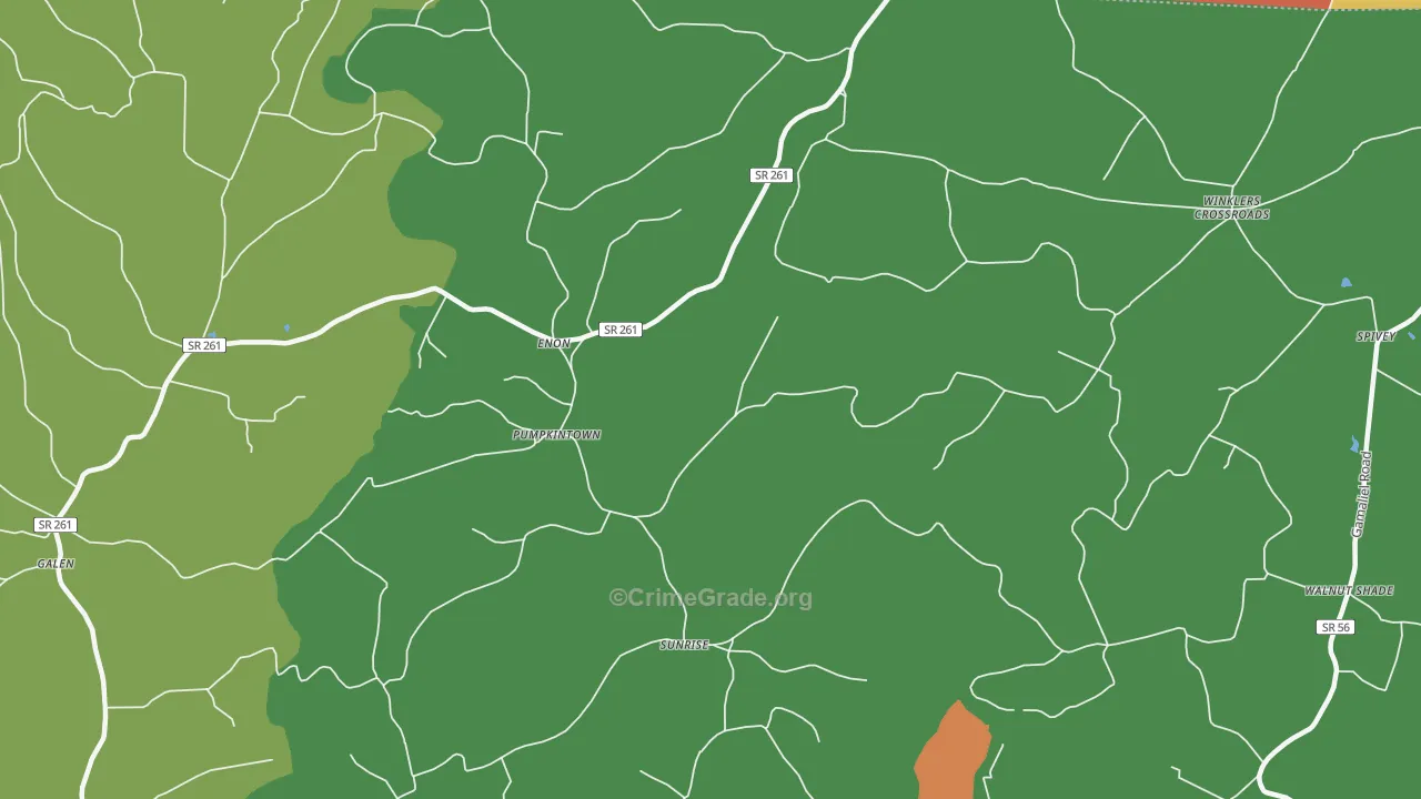 Pumpkintown, TN Map of Assault Rates