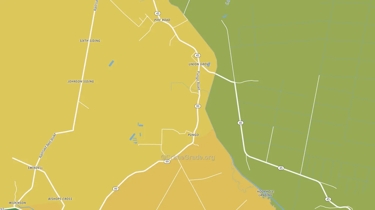 Pungo, NC Map of Assault Rates