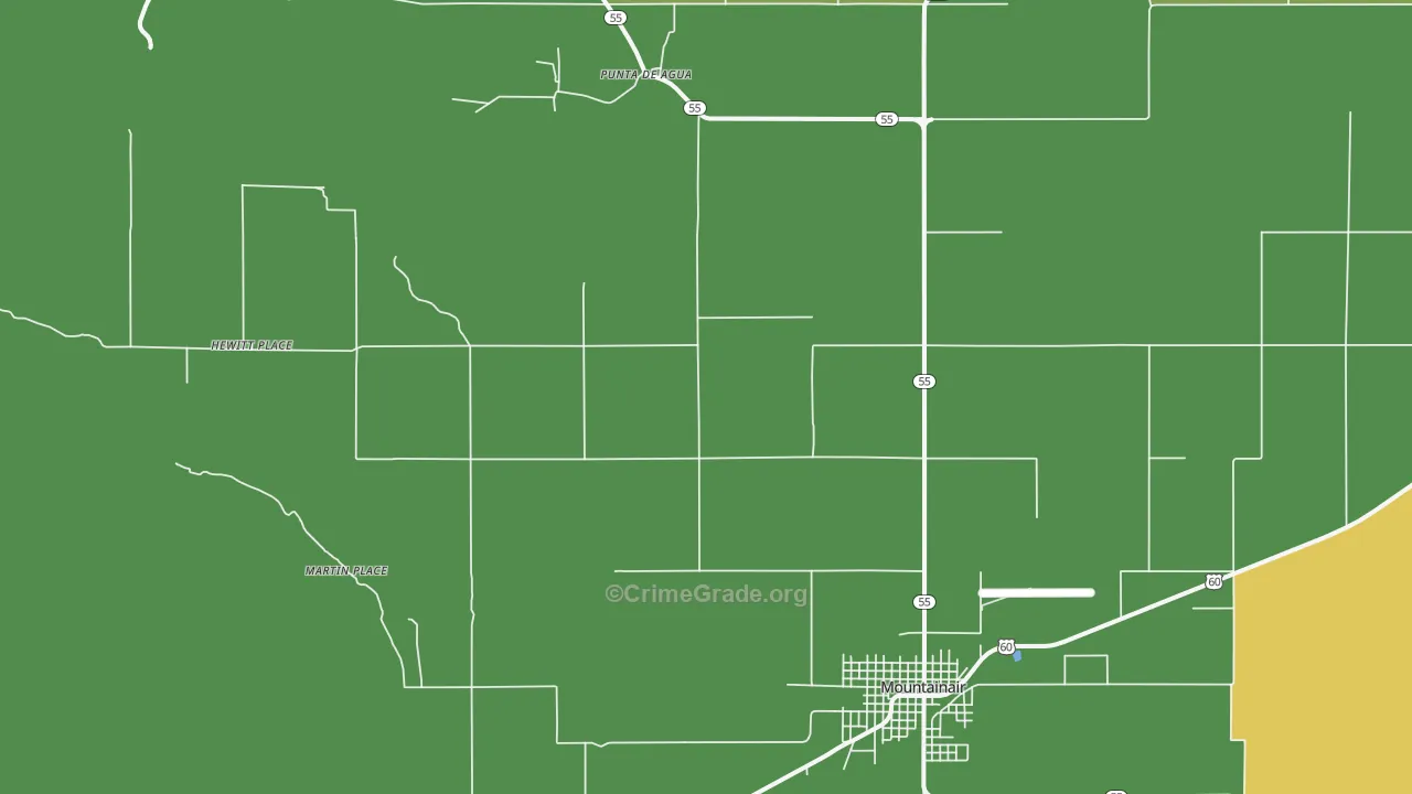 Punta de Agua, NM Map of Assault Rates