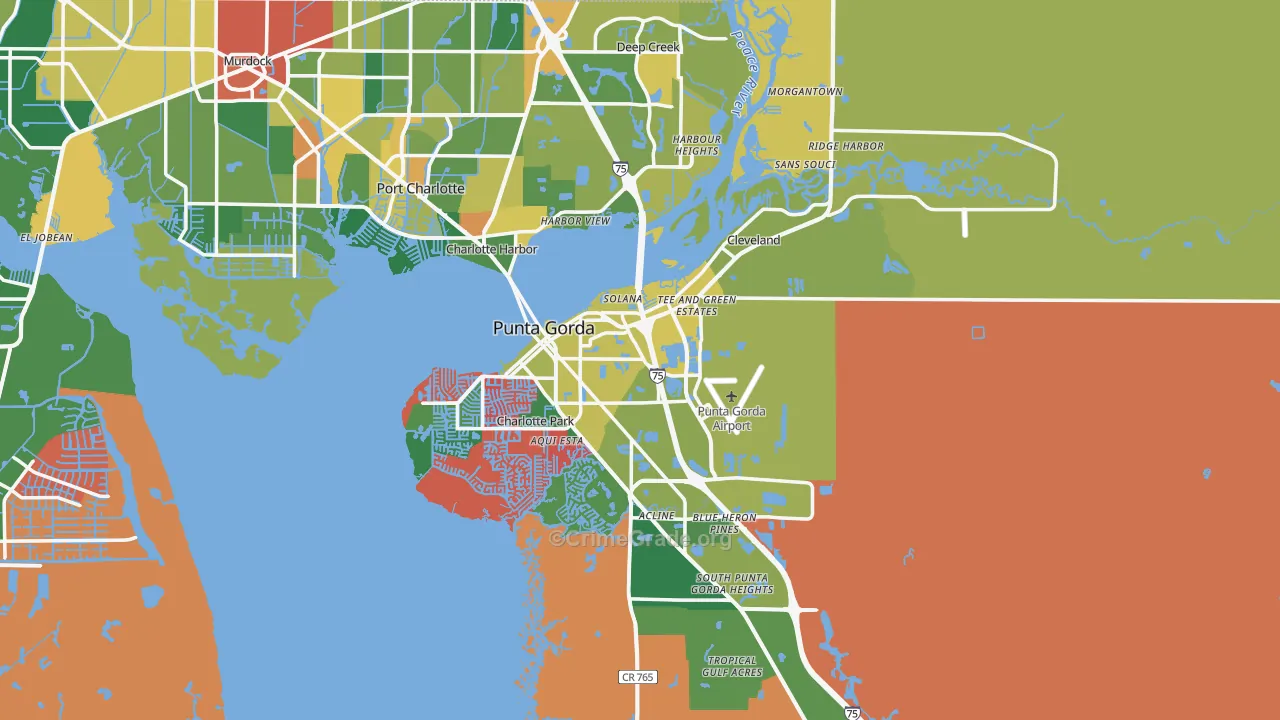 Punta Gorda, FL Map of Assault Rates