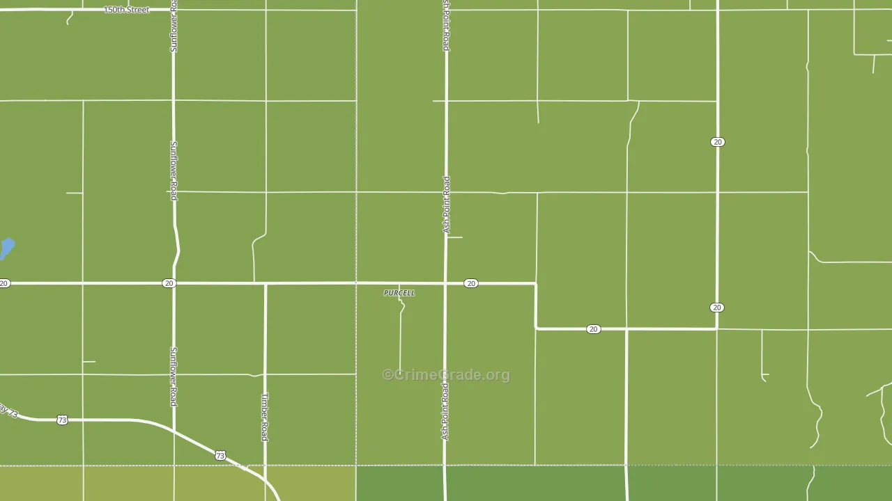 Purcell, KS Map of Assault Rates