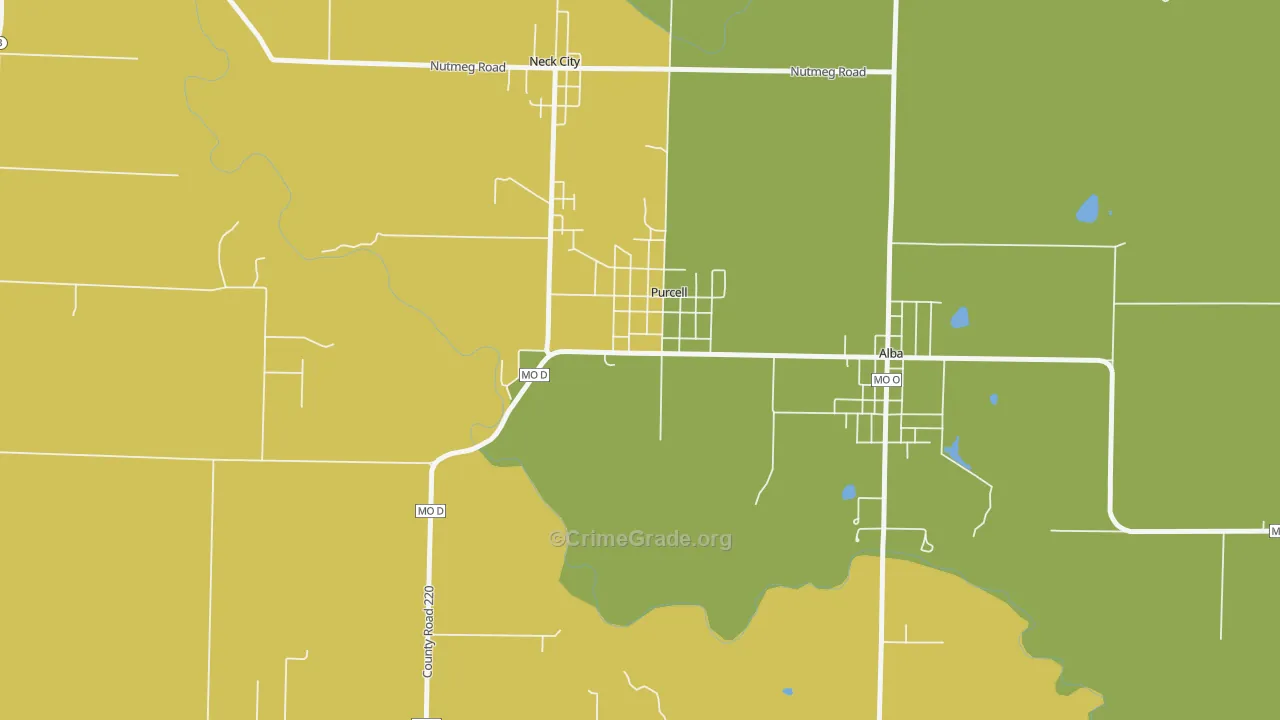 Purcell, MO Map of Assault Rates