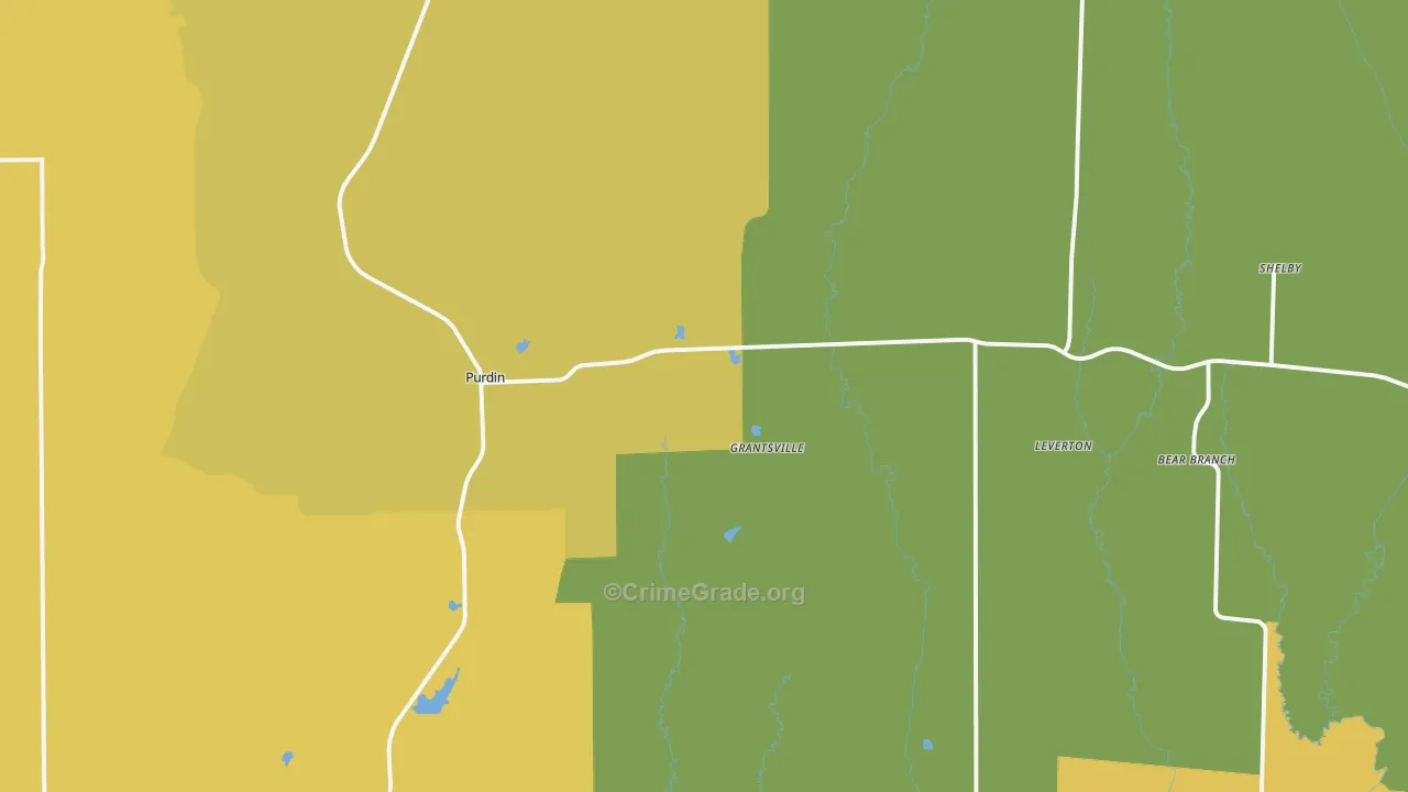Purdin, MO Map of Assault Rates