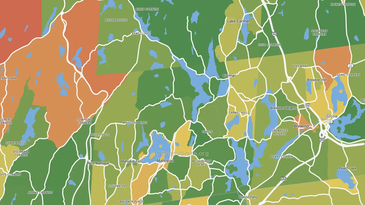 Putnam County, NY Map of Assault Rates