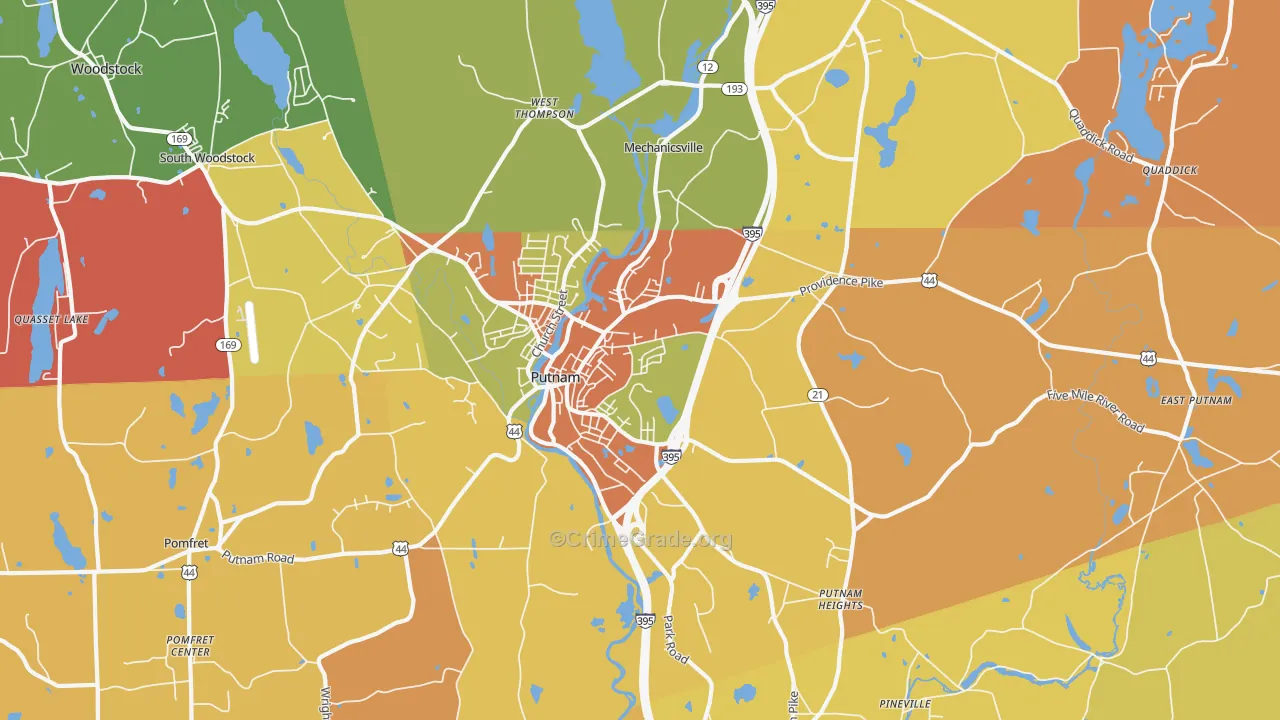 Putnam, CT Map of Assault Rates