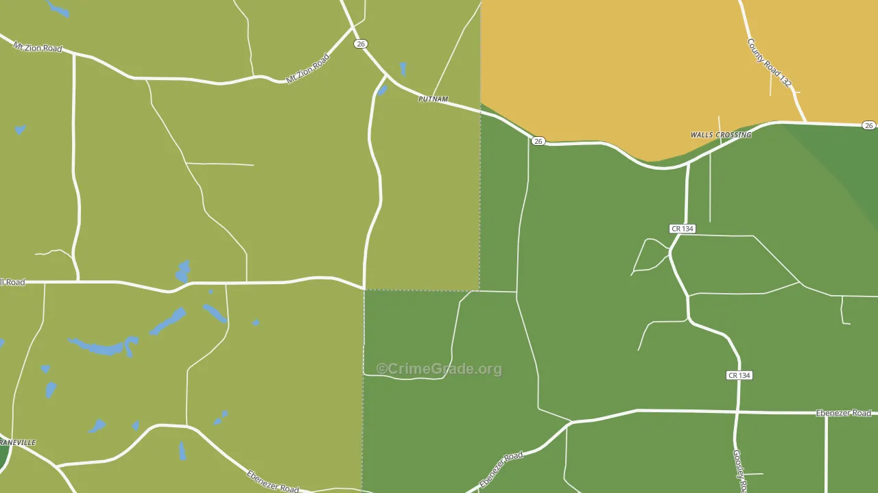 Putnam, GA Map of Assault Rates