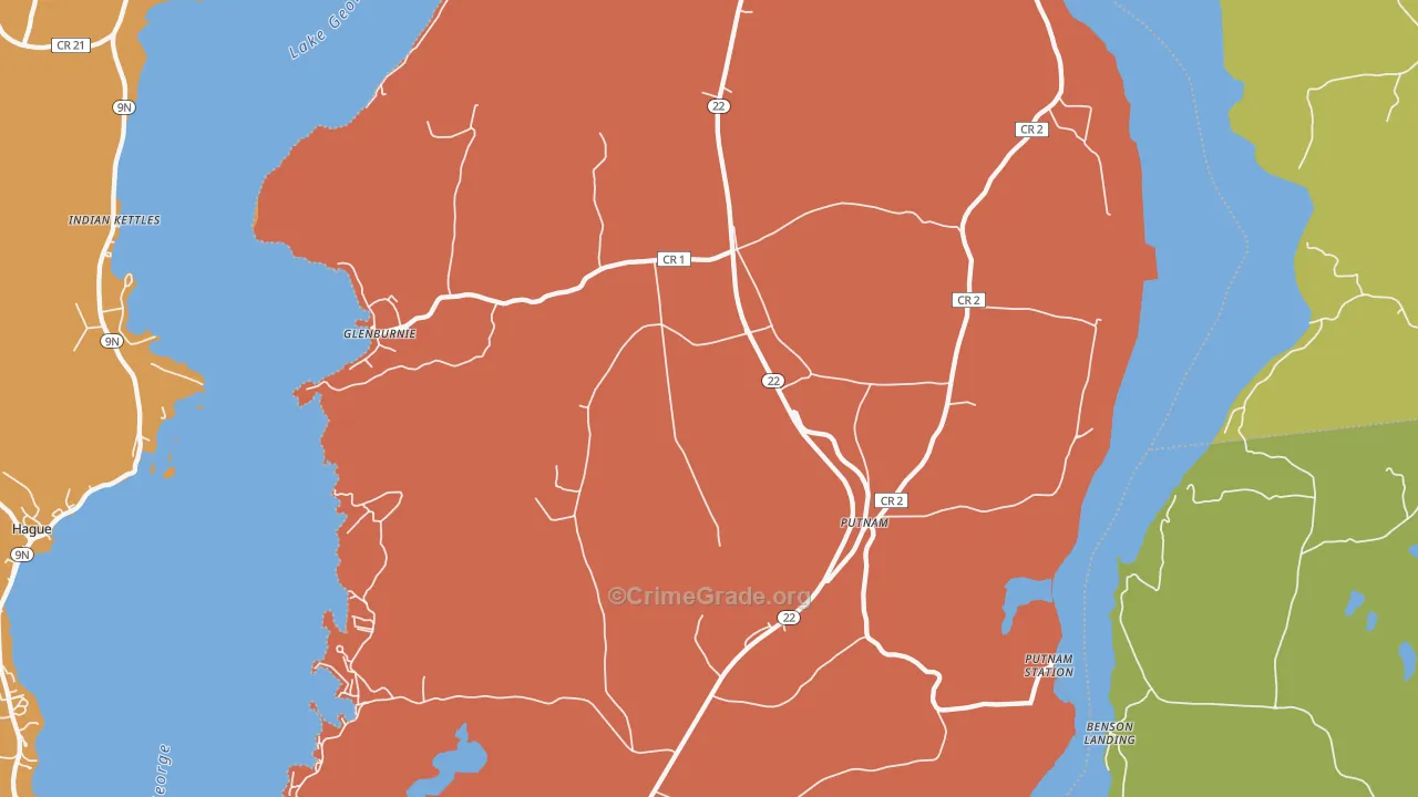Putnam Station, NY Map of Assault Rates