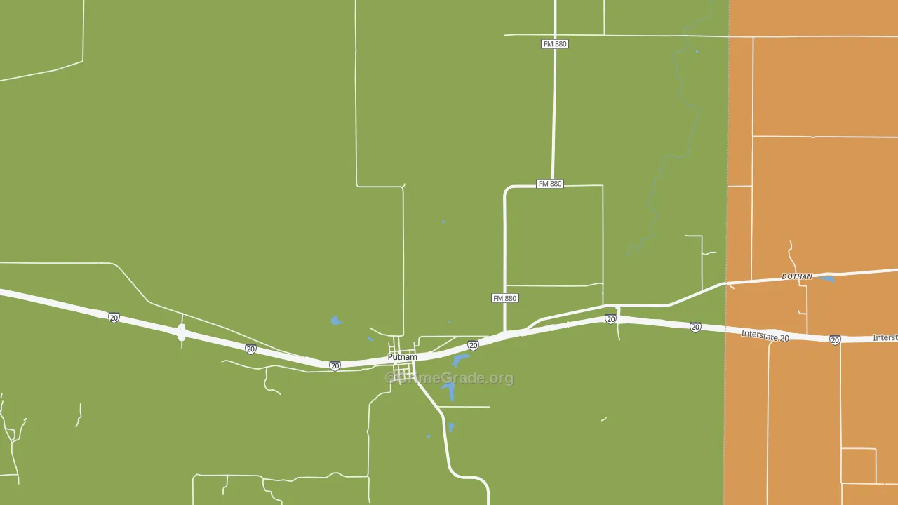 Putnam, TX Map of Assault Rates