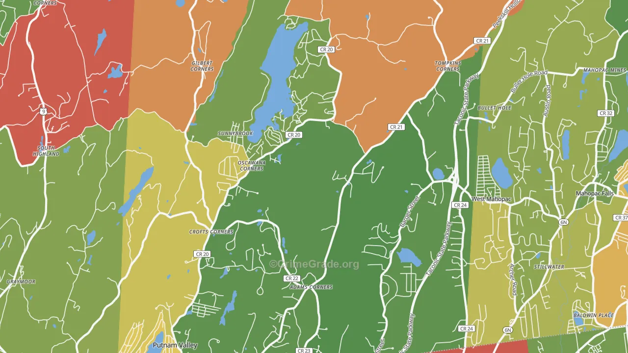 Putnam Valley, NY Map of Assault Rates
