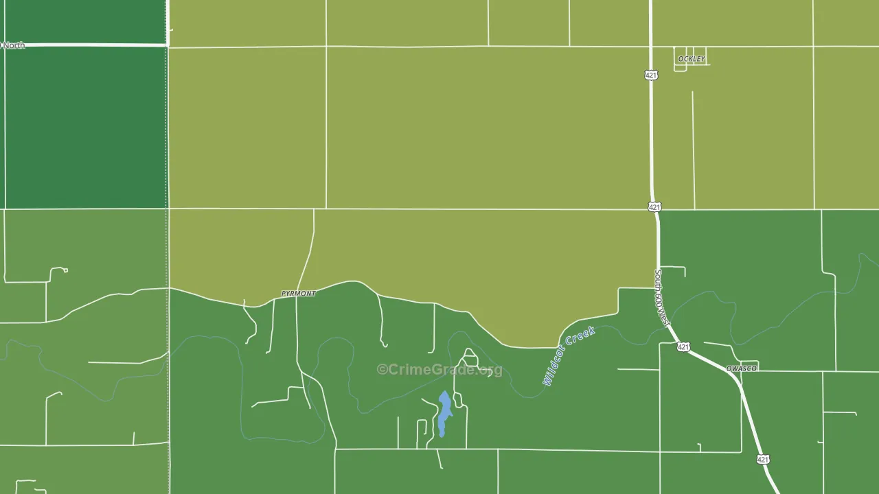 Pyrmont, IN Map of Assault Rates