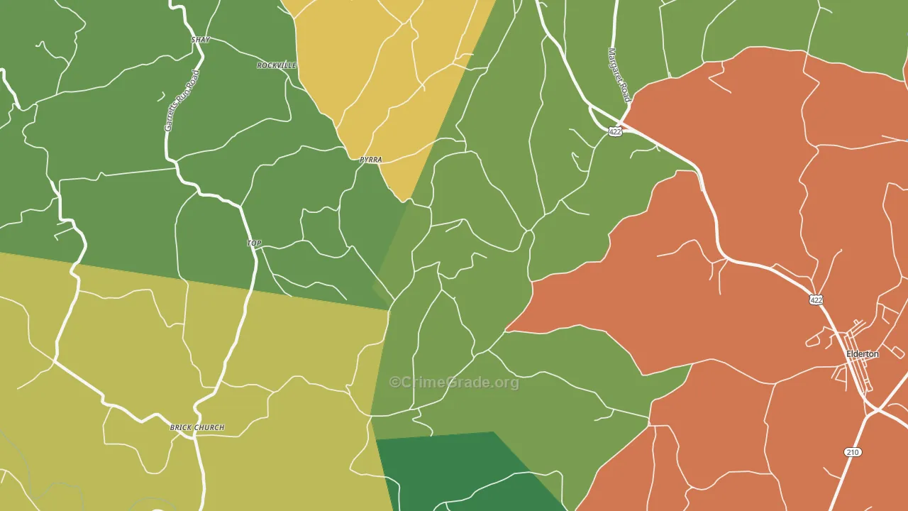 Pyrra, PA Map of Assault Rates