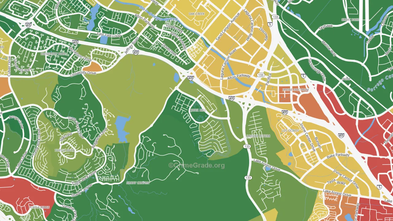 Quail Hill, Irvine, CA Map of Assault Rates