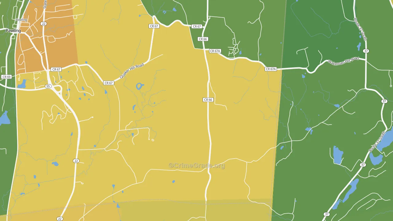 Quaker Hill, NY Map of Assault Rates