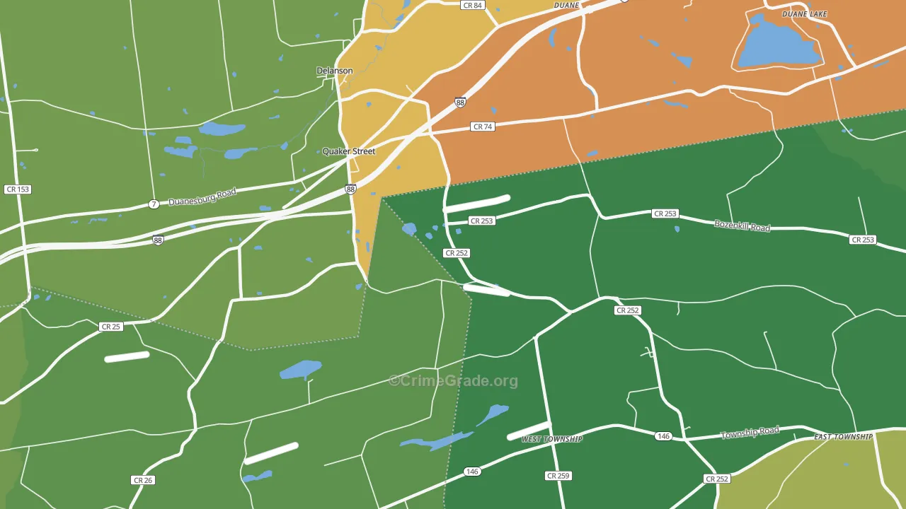 Quaker Street, NY Map of Assault Rates