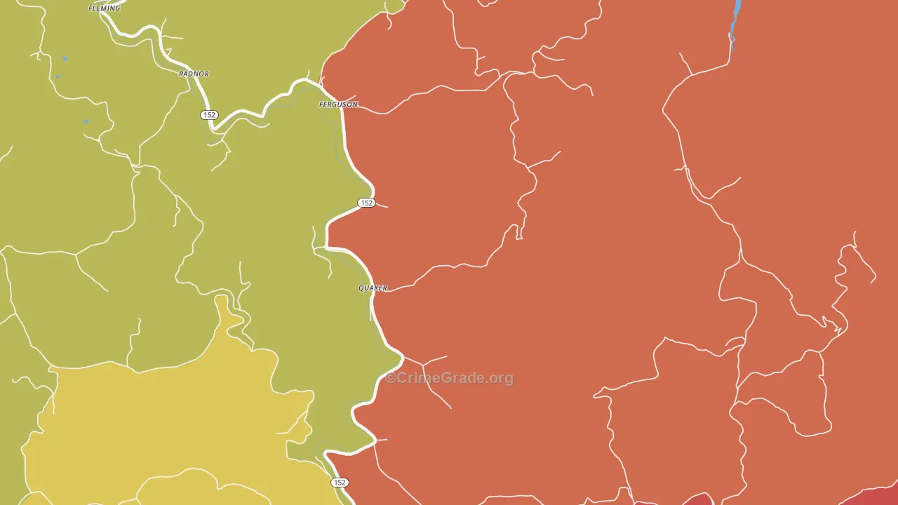 Quaker, WV Map of Assault Rates