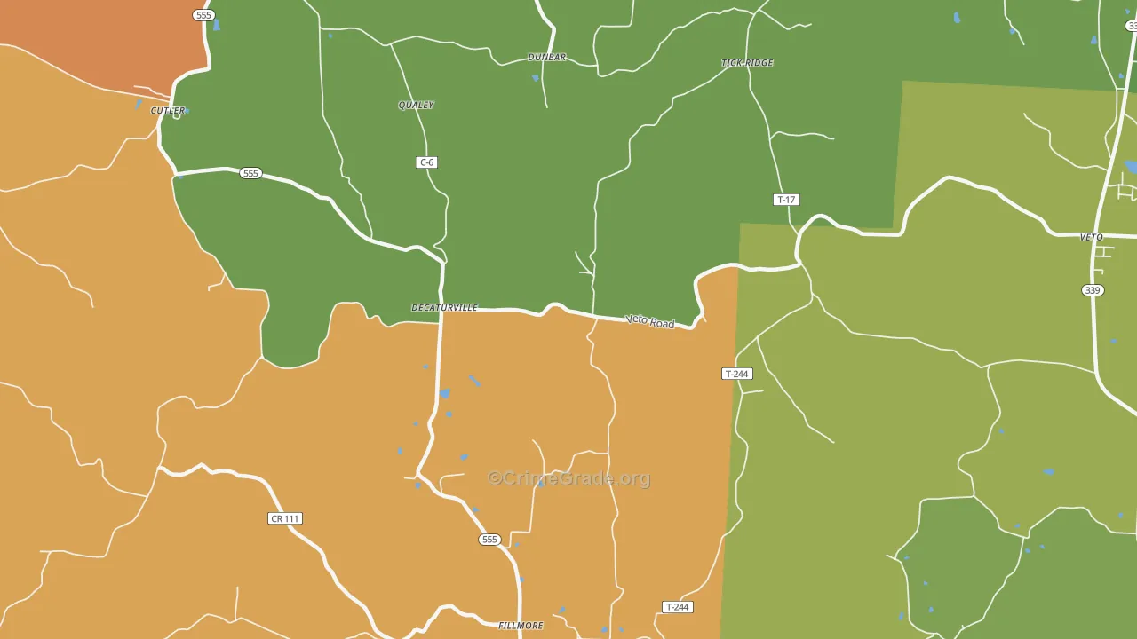 Qualey, OH Map of Assault Rates